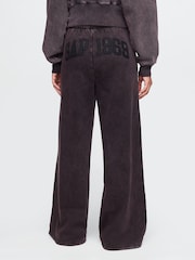 Negro lavado - Pantalones de chándal baggy de pernera ancha suaves vintage de Gap - Imagen 2 de 5