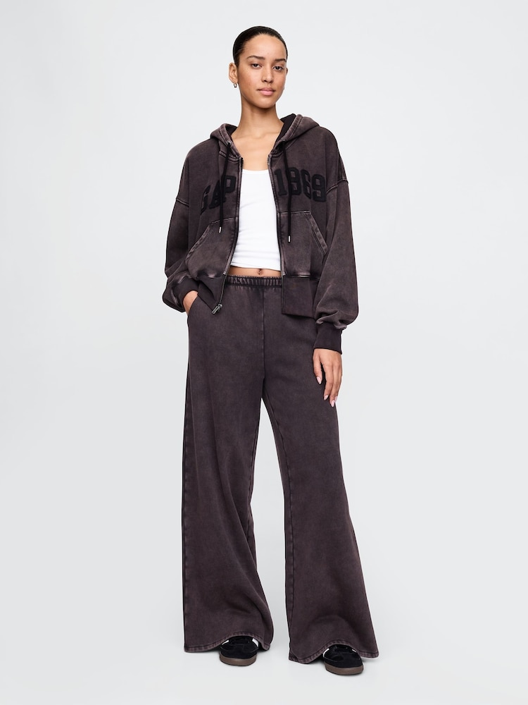 Zwarte wassing - Gap Vintage zachte baggy joggingbroek met wijde pijpen - Image 4 of 5