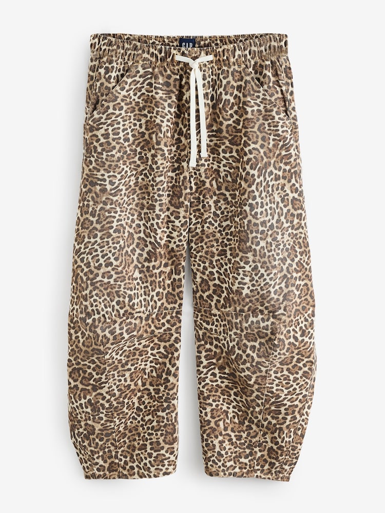 Gap Brown Leopard Print Easy High Waisted Horseshoe Jeans - Image 1 of 4