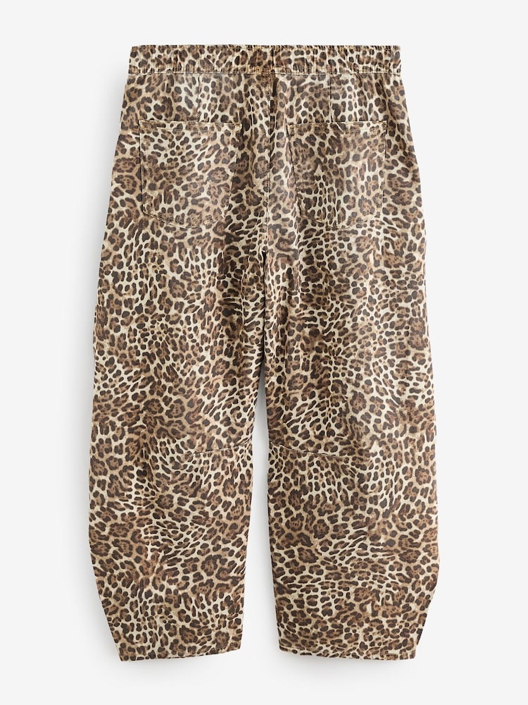 Gap Brown Leopard Print Easy High Waisted Horseshoe Jeans - Image 2 of 4