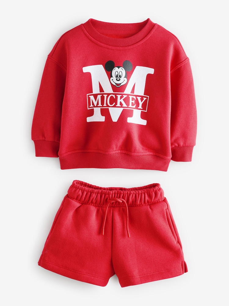 Gap Red Mickey Mouse Disney Vintage Soft Jumper and Shorts Set (6mths-5yrs) - Image 1 of 5