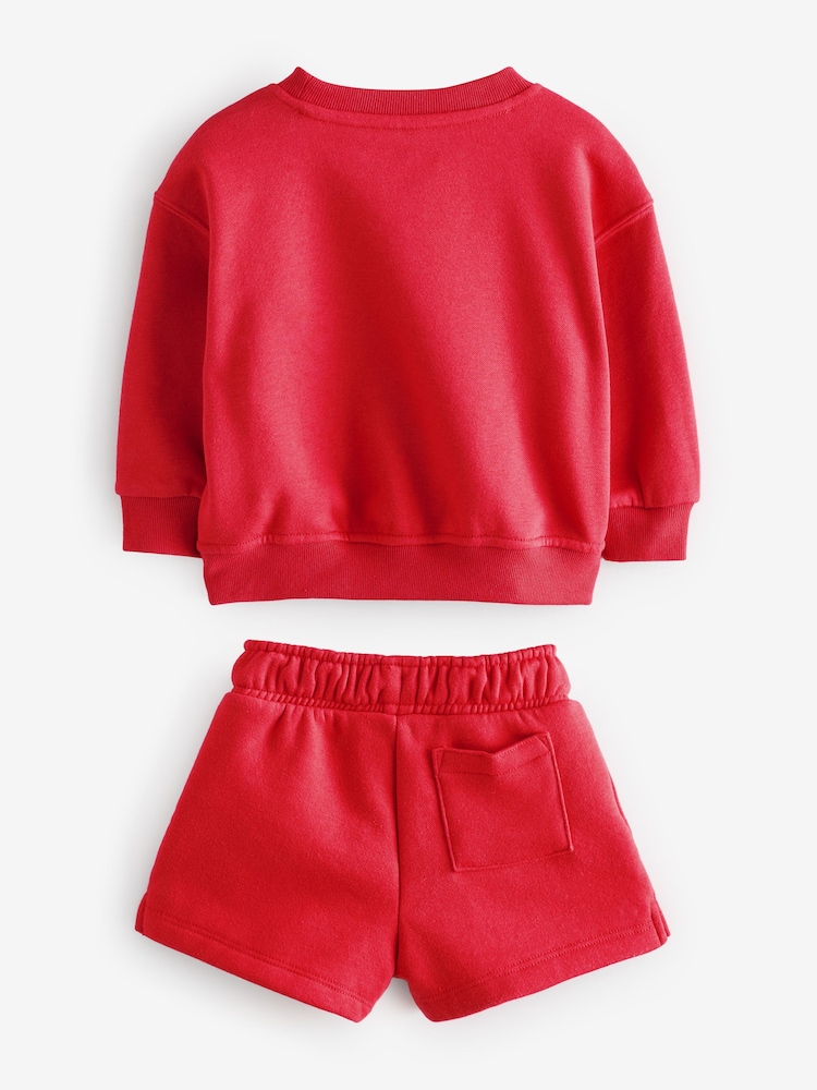 Gap Red Mickey Mouse Disney Vintage Soft Jumper and Shorts Set (6mths-5yrs) - Image 2 of 5