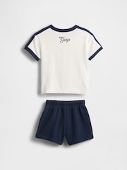 Gap White Mickey Mouse Disney VintageSoft T-Shirt & Short Set (6mths-5yrs) - Image 2 of 2