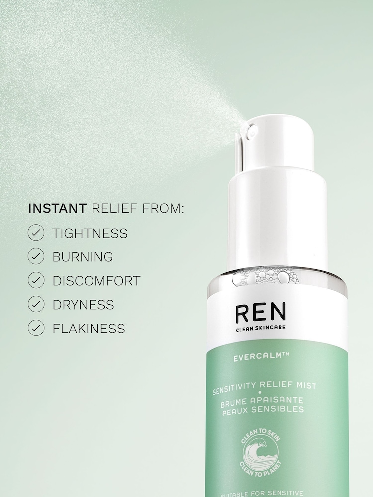 REN Clean Skincare Evercalm Sensitivity Relief Mist 100ml - Image 2 of 5