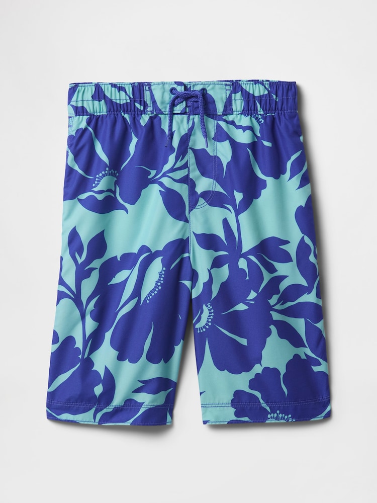 Gap Blue 8" Recycled Swim Trunks (4-13yrs) - Image 1 of 3