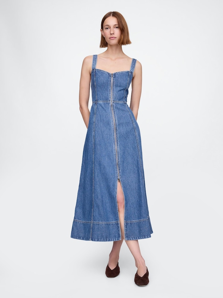Gap Blue UltraSoft Denim Maxi Dress - Image 1 of 5