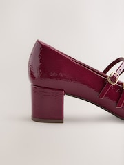 Burgundy Red Forever Comfort® Round Toe Mary Jane Block Heels - Image 10 of 11