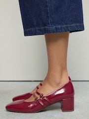Burgundy Red Forever Comfort® Round Toe Mary Jane Block Heels - Image 3 of 11