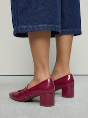Burgundy Red Forever Comfort® Round Toe Mary Jane Block Heels - Image 6 of 11