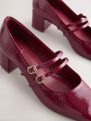 Burgundy Red Forever Comfort® Round Toe Mary Jane Block Heels - Image 9 of 11