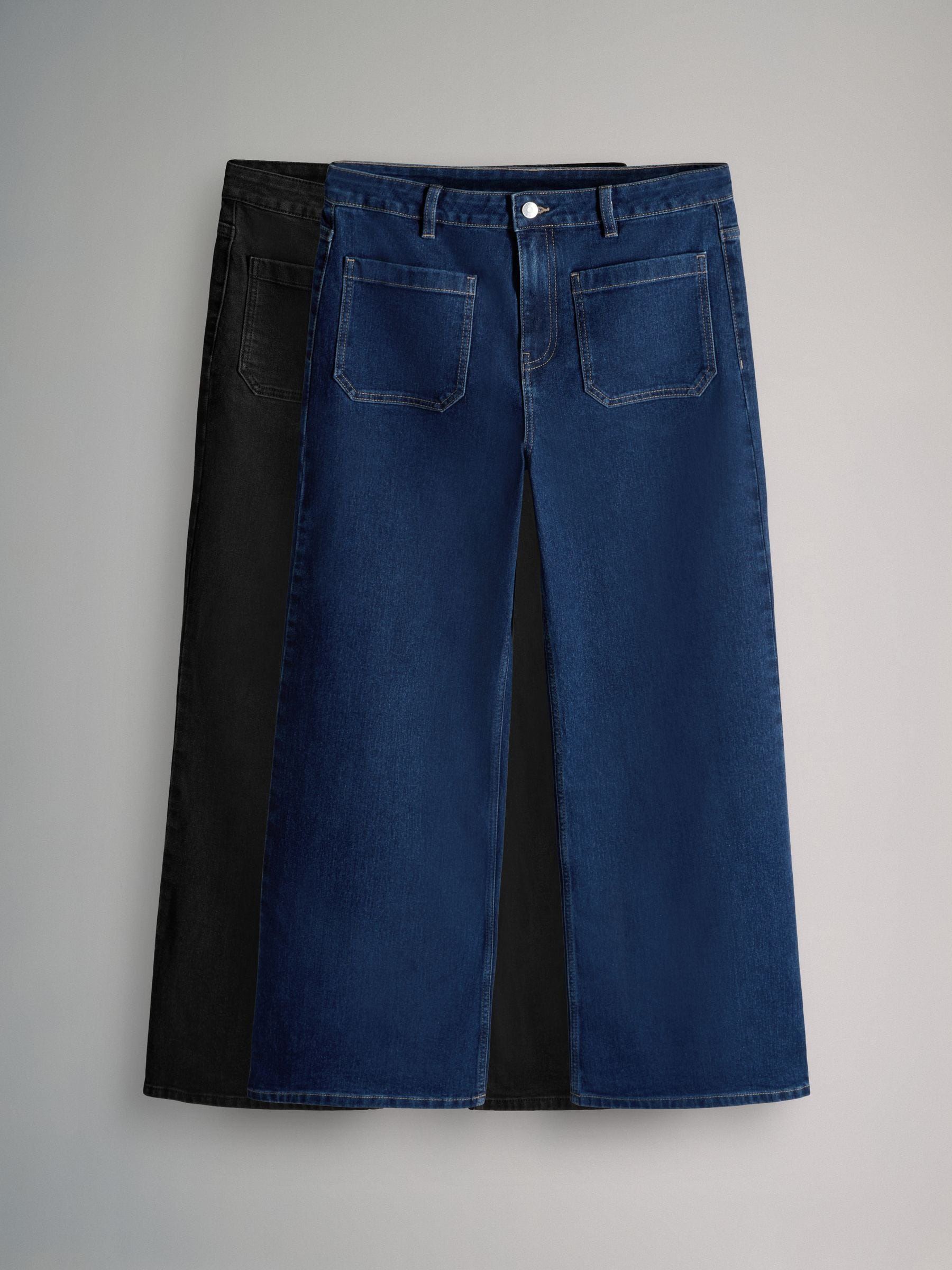 Na.e Stitch Wide Jeans インディゴブルー na.e Stitch Wide Jeans_Indigo Blue ナエ Stitch Detail Wide Leg