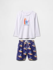 Gap White Stitch Disney Rash Guard Swim Two Piece (6mths-5yrs) - Image 1 of 2