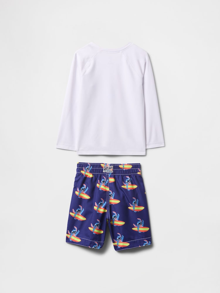Gap White Lilo & Stitch Disney Rash Guard Swim Two Piece (6mths-5yrs) - Image 2 of 2 Gap White Lilo & Stitch Disney Rash Guard Swim Two Piece (6mths-5yrs) - Image 2 of 2