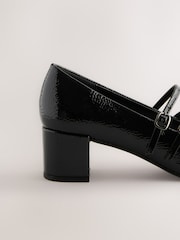 Black Forever Comfort® Round Toe Mary Jane Block Heels - Image 9 of 11