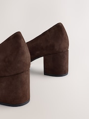 Chocolate Brown Suede Forever Comfort® Pointed Toe Block Court Heels - Image 5 of 5