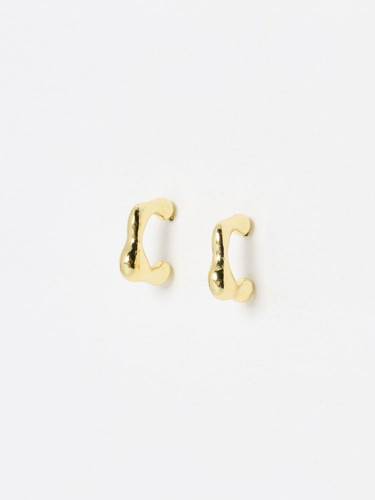 Oliver Bonas Gold Tone Angela Shape Square Hoop Earrings - Image 1 of 5 Oliver Bonas Gold Tone Angela Shape Square Hoop Earrings - Image 1 of 5