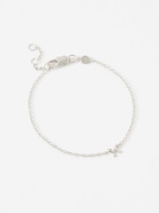 Oliver Bonas Silver Tone Paloma Sterling Mini Bow Bracelet - Image 1 of 3