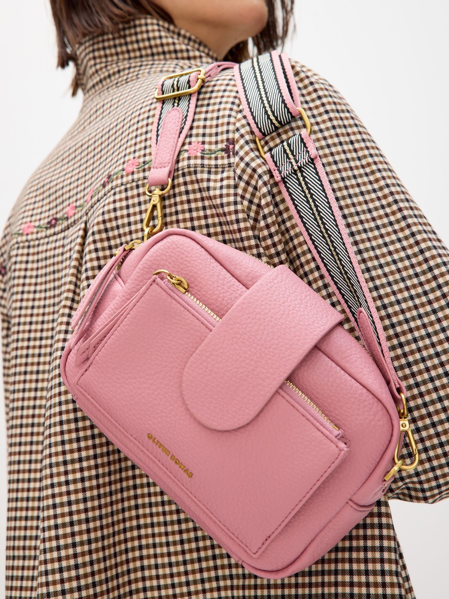 Buy Oliver Bonas Pink Charlee Dusty Crossbody Bag from Next Belgium
