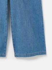Oliver Bonas Blue Striped Zip Up 100% Cotton Jumpsuit - Image 7 of 8