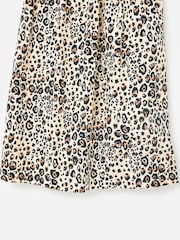 Oliver Bonas Brown Animal Print Tie Waist 100% Cotton Midi Skirt - Image 5 of 5