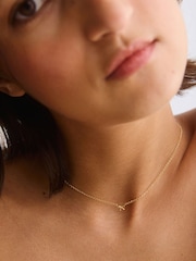 Oliver Bonas Gold Tone Paloma Mini Bow Necklace - Image 4 of 4