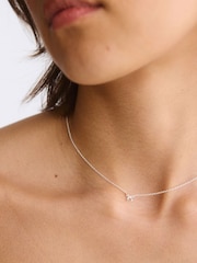 Oliver Bonas Silver Tone Paloma Sterling Mini Bow Necklace - Image 4 of 4