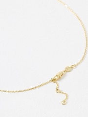 Oliver Bonas Gold Tone Emilia Engraved Disc Pendant Necklace - Image 3 of 4