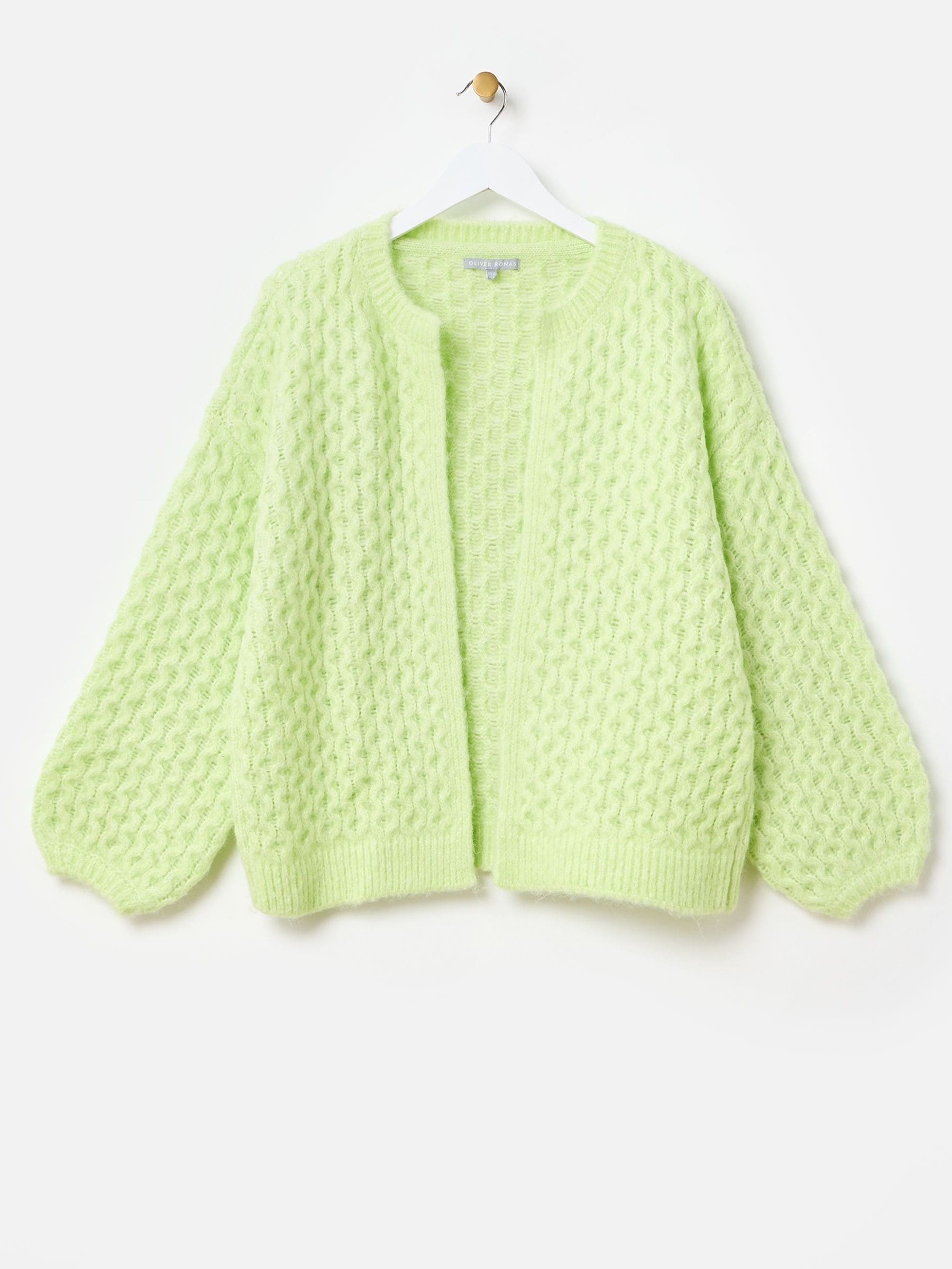 Buy Oliver Bonas Green Chunky Open Front Knitted Cardigan