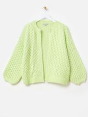 Oliver Bonas Green Chunky Open Front Knitted Cardigan - Image 4 of 8