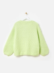 Oliver Bonas Green Chunky Open Front Knitted Cardigan - Image 5 of 8