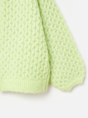 Oliver Bonas Green Chunky Open Front Knitted Cardigan - Image 7 of 8