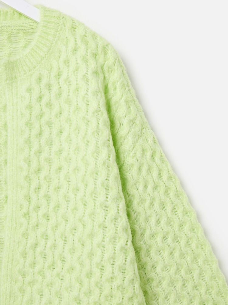 Oliver Bonas Green Chunky Open Front Knitted Cardigan - Image 8 of 8