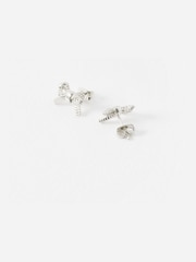 Oliver Bonas Silver Tone Bria Rope Texture Bow Stud Earrings - Image 3 of 5