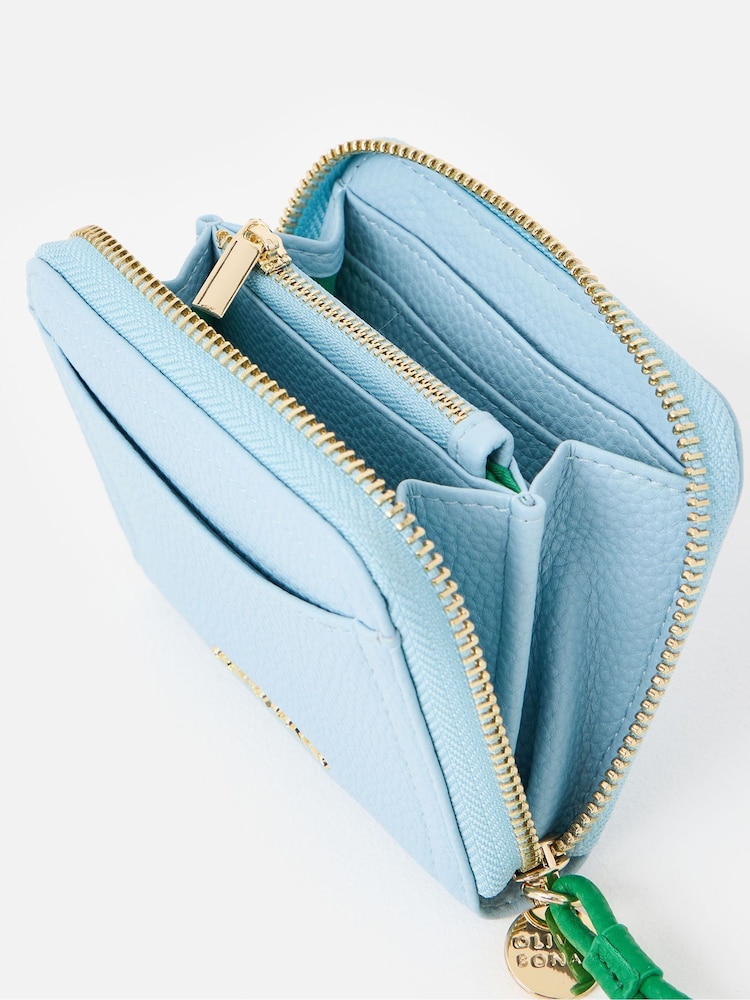 Oliver Bonas Blue Lola Light Zip Around Purse - Image 5 of 5 Oliver Bonas Blue Lola Light Zip Around Purse - Image 5 of 5