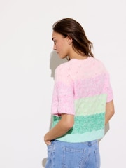 Oliver Bonas Pink Ombre Knitted Shell Top - Image 2 of 8