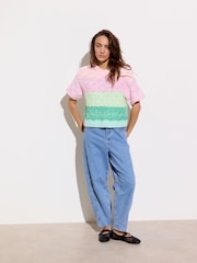 Oliver Bonas Pink Ombre Knitted Shell Top - Image 3 of 8