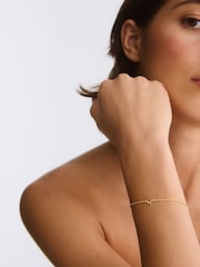 Oliver Bonas Gold Tone Paloma Mini Bow Bracelet - Image 3 of 3