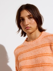 Oliver Bonas Orange Striped Knitted Jumper - Image 3 of 8