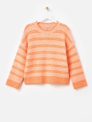 Oliver Bonas Orange Striped Knitted Jumper - Image 4 of 8
