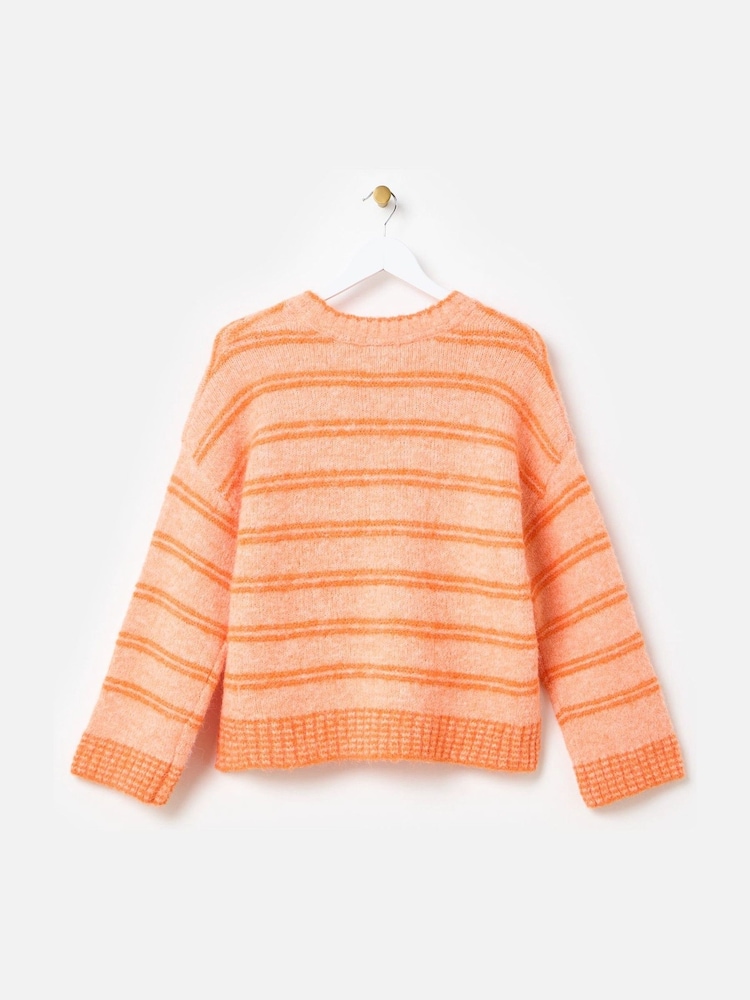 Oliver Bonas Orange Striped Knitted Jumper - Image 5 of 8