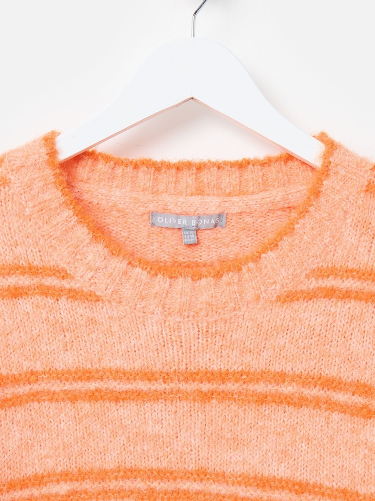 Oliver Bonas Orange Striped Knitted Jumper - Image 6 of 8