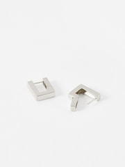 Oliver Bonas Silver Tone Gia Geometric Square Hoop Earrings - Image 2 of 2