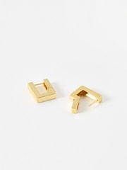 Oliver Bonas Gold Tone Gia Geometric Square Hoop Earrings - Image 2 of 4