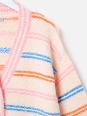 Oliver Bonas Pink Striped Knitted Cardigan - Image 8 of 8