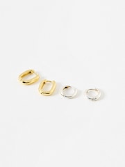 Oliver Bonas Black Orla Hoop Earrings - Image 1 of 5