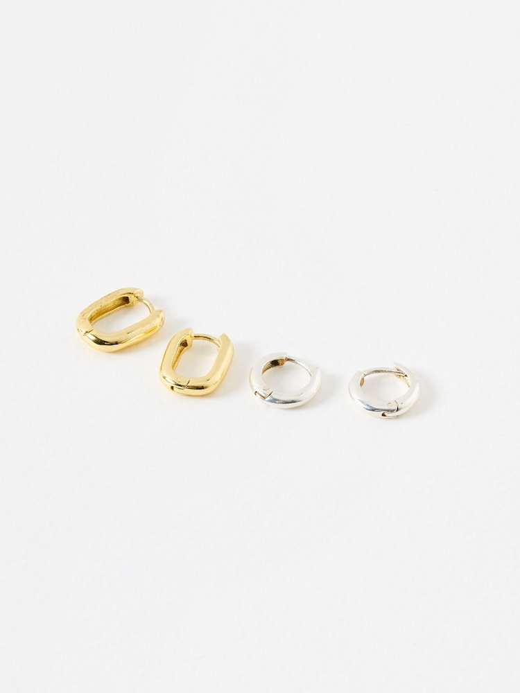 Oliver Bonas Black Orla Hoop Earrings - Image 1 of 5