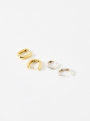 Oliver Bonas Black Orla Hoop Earrings - Image 2 of 5