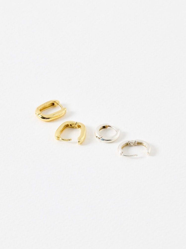 Oliver Bonas Black Orla Hoop Earrings - Image 2 of 5