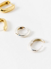 Oliver Bonas Black Orla Hoop Earrings - Image 3 of 5