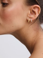 Oliver Bonas Black Orla Hoop Earrings - Image 5 of 5